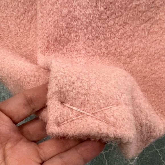 Guess Pink Double Breasted Bouclé Cutaway Coat - Size PXS - Picture 12 of 16